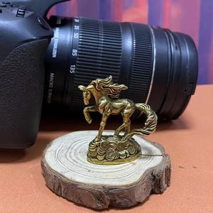 TEMU 수집용 피규어, 코인 장식된 빈티지 황동 말 | 풍요와 부를 상징, 다양한 방 유형을 위한 매력적인 장식