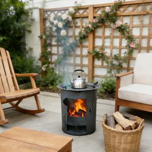 TEMU 야외용 그릴 스토브, 파티오 BBQ 히터, 야외 레저 캠핑 스토브, 숯불 스토브, 하이킹 BBQ 스토브