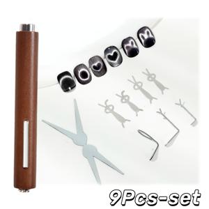 TEMU 네일 아트 몰드 세트 | 고양이 눈, 하트, 속이 빈, V자형, 토끼 디자인 | 자석 철 사용 필요