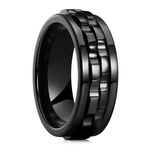 TEMU 패션 펑크 스타일 기어 회전 피젯 링 스테인리스 스틸 체인 스피너 링 여성용 록 바이커 파티 주얼리