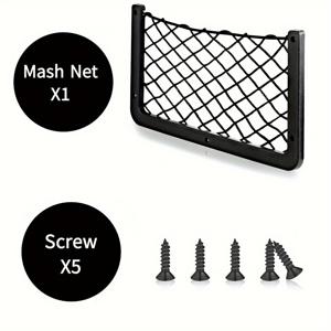 TEMU 플라스틱 프레임 차량용 수납 그물 가방, 휴대폰 차량용 메쉬 네트 홀더 RV 보트 화물 포켓 정리함, 나사 포함 자동 RV 네트용 프레임 메쉬 네트 포켓