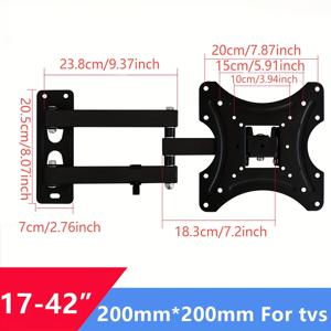 TEMU 14-27/14-42/32-55인치 화면용 조절 및 회전 가능한 TV 마운트 브래킷 - 냉간 압연 강철, 벽걸이 디자인