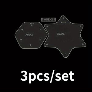 TEMU 인조 가죽 공예용 3개 DIY 아크릴 템플릿 세트 - 투명 이어폰 보관 가방 & 동전 지갑 패턴