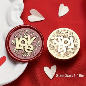 TEMU 2024년 칠월칠석 시리즈 왁스 실 스탬프, 단단한 조각, 원형 모양 - 커플, 연인, 파트너를 위한 선물