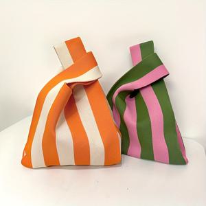 TEMU 2개 세트 네트 레드 핸드백, 니트 캐주얼 휴대폰 가방 한국식 베스트 백 & 통학용 수납 파우치, 여행용 간편 휴대가 가능