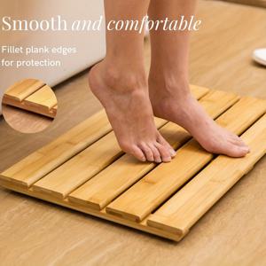 TEMU 목재 샤워 매트, 욕실용으로 디자인되었으며 미끄럼 방지 및 표면 특징, 사우나, 스파, 마당, 파티오, 수영장 및 야외 지역에서 사용하기 적합합니다.