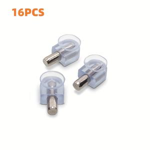 TEMU 유리 선반용 흡착판이 있는 16단 서포트 핀, 주방 캐비닛, 책장, 옷장 및 유리 캐비닛에 적합, 투명