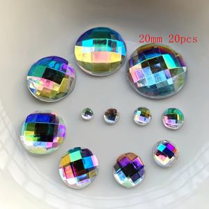 TEMU 4mm, 5mm, 6mm, 7mm, 8mm, 10mm, 12mm, 16mm, 18mm, 20mm 아크릴 플랫 백 워터 드릴 AB 컬러 웨딩 장식 주얼리 제작 선물 장식 라인스톤