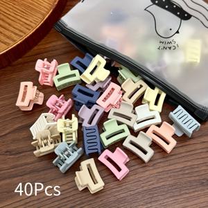 TEMU 40개 멀티 컬러 2CM 뱅 클립 세트, 귀엽고 쉬운 기하학적 속이 빈 헤어핀, 캔디 컬러