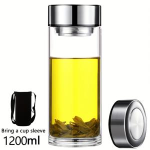 TEMU 차를 내는 데 적합하며 물을 마실 수 있는 단층 유리컵, 다양한 용량, 내열성, 필터 포함. 남녀 모두를 위한 휴대용 물병이며 야외 활동에 이상적이며 컵 슬리브가 함께 제공됩니다.