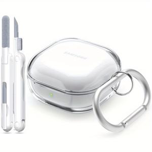 TEMU 삼성 갤럭시 버즈 FE (2023), 갤럭시 버즈 2 프로 (2022), 갤럭시 버즈 2 (2021), 갤럭시 버즈 프로 (2021), 갤럭시 버즈 라이브 (2020) 호환 투명 케이스