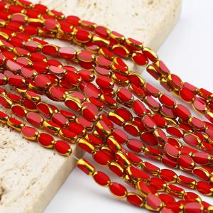 TEMU 팔찌, 주얼리, 키체인 펜던트, 의류 액세서리 및 기타 장식용 비즈에 적합한 4*6mm 다색 솔리드 컬러 오벌 컷 유리 루스 비즈