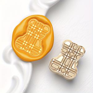 TEMU 하나의 품목, 다양한 곰돌이 시리즈, 왁스 밀봉 스탬프 헤드, 분리형 황동 헤드, 봉투 밀봉 스탬프, 결혼식 초대장, 장식, 와인 포장, 인사말 카드 초대장, 선물 포장에 적합 [왁스 미포함]