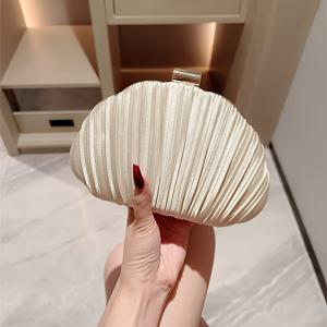 TEMU 새로운 우아한 로맨틱 쉘 클러치 이브닝 백 여성용, 웨딩 숄더 체인 백, 결혼 시즌 어머니날 선물