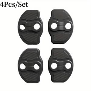 TEMU 테슬라 모델 3 Y X S용 4pcs 자동차 도어 무드 댐핑 쿠션, 도어락 버클 커버, 인테리어 액세서리, 스타일링 도어락 보호캡, 독특한 도어락 커버 제한기
