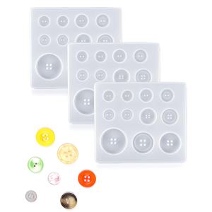 TEMU 3개 세트 버튼 레진 실리콘 몰드, 10/12/15/20/25mm, 라운드 버튼 모양 몰드, 에폭시 레진 캐스팅 클레이 DIY 공예용 - 5가지 사이즈