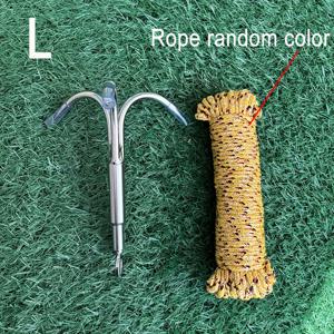 TEMU 1개 스테인리스 스틸 그랩링 훅 + 2000m 나일론 로프 - 다목적 플라잉 타이거 앵커 (구조, 수초 정화, 야생 낚시용)