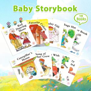 TEMU 어린이 영문지식 인지 독서 10권 세트, 10가지 퍼즐 초등 학습 이야기책 아름답게 그려진 그림과 둥근 모서리 손에 상처를 주지 않도록 디자인된 제품 아이들의 상상력을 향상시키는