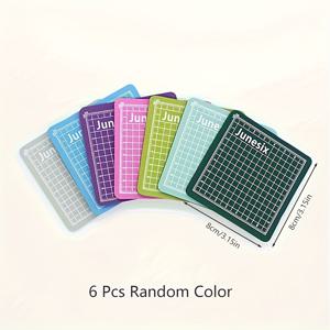 TEMU 6개 랜덤 색상 미니 커팅 매트 세트, 8X8Cm