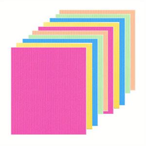 TEMU 주방용 행주 5/10개, 조리대 및 설거지용 스펀지 행주, 재사용 가능하고 흡수성이 뛰어난 종이 타월, 5가지 색상