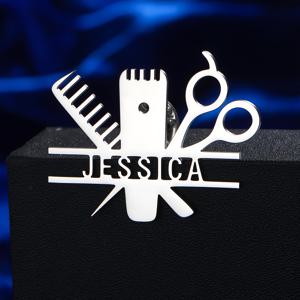 TEMU 바버샵용 맞춤 메탈 마커, 남녀 공용 스테인리스 스틸 주얼리와 개인 맞춤 레터 핀 특징, 셔츠 또는 정장용 배지로 완벽하며 이상적인 웨딩 선물