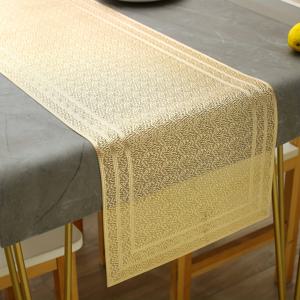 TEMU 1개, 물결 패턴 PVC 금박 테이블 러너, 간편하고 스타일리시한 테이블 매트, 식탁 중앙 장식, 미끄럼 방지 내열 패드, 결혼식, 파티, 축제, 피크닉, 캠핑에 적합