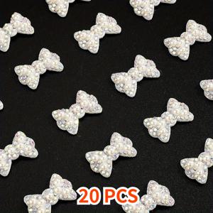 TEMU 16x25mm 20개 화이트 반짝이 라인스톤 리본 플랫백 패치, 웨딩 , DIY 모자 백팩 & 드레스 공예 소품, 자수 제작 액세서리