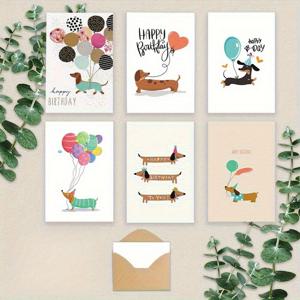 TEMU 다치쉐인 강아지 디자인의 해피 파티 테마가 특징인 생일 카드 12개 세트입니다. 특별한 사람들을 위해 생일 축하하고 기쁜 따뜻한 소원을 전달하는 데 완벽하며, 봉투 12개가 함께 제공됩니다.