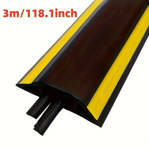 TEMU 확장형 유연 고무 배선 정리 스트립, 케이블 커버, 케이블 보호대, 사무실 및 가정용 바닥 배선 보호 커버, 발판 방지 케이블 은폐기, 바닥 접근구역 보호 커버