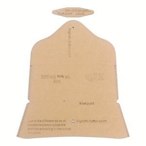 TEMU 가죽 공예 용지 템플릿 세트, 구멍 패턴이 있는 갈색 크라프트 용지, 가죽 안경 케이스 또는 보관 파우치 제작용으로 디자인됨