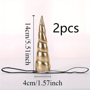 TEMU 유니콘 말 머리 머리띠 2개 세트 - 뿔과 머리카락 장식, 편안하고 승마에 이상적