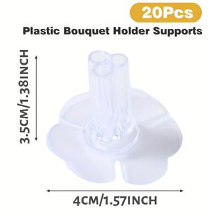 TEMU 20개입, 3구멍 플라스틱 부케 홀더 지지대, 플로리스트 DIY 공예용품, 생일파티 꽃꽂이, 합성보석, 꽃포장, 꽃고정용 평면 접착 테이프, 장식용 스웨그 플로랄 테이프 및 포장재