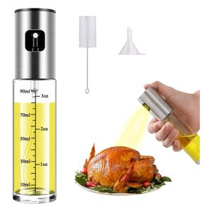 TEMU 요리용 오일 스프레이, 유리 올리브 오일 스프레이 병, 휴대용 주방 도구, 에어프라이어, 베이킹, 샐러드, 바베큐용, 올리브 오일 디스펜서 세트, 주방 오일 스프레이 병, 100ml, 휴대용, 재사용 가능, 라운드 디자인, 손세척 전용