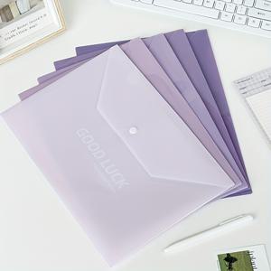 TEMU 5개입/10개입 트렌디 모란디 그라데이션 컬러 폴더 - 두꺼운 대용량, 문서 가방, 학용품, 학생 필수품 사무실 및 가정 시험지 정리함 - 내구성이 뛰어난 플라스틱 파일 정리함 (라벨 공간 포함)