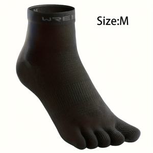 TEMU 1쌍의 WRELS 스포츠 양말 - 통기성 메쉬, 수분 흡수, 신축성, 농구 및 러닝용 다섯 손가락 디자인 - 쿨맥스 기술, 사계절 편안함, 통기성 양말, 운동화, 현대적인 양말 디자인, 수분 흡수 원단