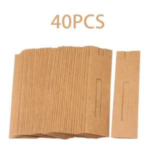 TEMU 40개 크라프트 종이 싱글 펜 파우치, 튼튼한 펜 슬리브 보호대, 가정, 사무실, 학교 또는 상업용으로 펜과 연필 포장에 적합한 필통