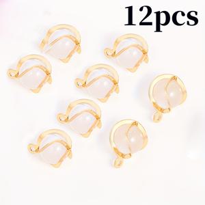 TEMU 매력적인 고양이 눈 보석 원형 비즈 펜던트 12개, 부드러운 투명 비즈와 구리 엣지, 주얼리용. 목걸이, 팔찌, 귀걸이, 헤어 액세서리, 지갑 액세서리, 직조 코드 장식 및 펜던트 액세서리에 적합. 패션