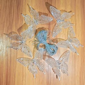 TEMU 6개 스타일 아크릴 나비 매달린 장식, 393.7인치 실버 와이어, 쉽게 매달 수 있음, 침실, 방 창문, 홈 데코, 결혼식 및 사진 용품, 나비 장식