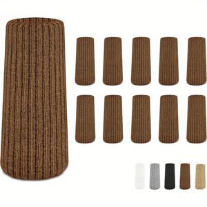 TEMU 원목 바닥용으로 설계된 브라운 의자 다리 양말 10개 세트 - 안정적인 착용감 - 착용하기 쉬움 - 원형 및 사각 다리에 적합 - 높은 탄성의 바 스툴 다리 커버 - 모든 가구 패드 모양에 적합