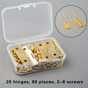 TEMU 20개 골드 1/1.5인치 접이식 힌지 도어 및 창문 힌지, 도어 힌지 접이식 도킹 힌지, 도어 박스 커버 및 나무 상자용, 블랙 하드웨어 제어 장치