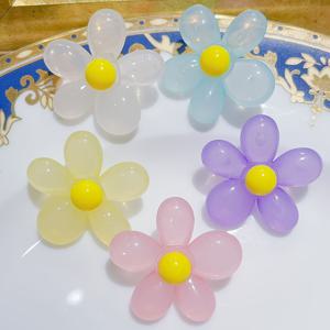 TEMU 뒷면에 구멍이 있는 대형 4cm 아크릴 젤리 비즈 5개입, 머리끈, 헤어 장식, 목걸이 및 휴대폰 체인 제작에 적합