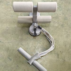 TEMU 스태인리스 스틸 가정용 지지대 (듀얼 흡착 컵 포함) - 3단계 높이 조절 가능, 회색 폼 롤러, 가정용 피트니스 코어 트레이닝 장비, 전기 불필요, 1개, 편리한 그립, 견고한 구조.