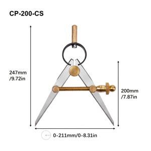 TEMU 스프링 장착 황동 간격 컴퍼스 – 이중 기능: 원 및 직선 그리기 – 내구성 있는 탄소강 구조 – 정밀 표시를 위한 조절 가능한 범위