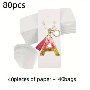 TEMU 80/160/320/640장 보석 디스플레이 카드, 빈 라벨, 양과 염소를 자르는 목걸이, 키체인 디스플레이 카드, 보호 케이스 포함 - 우아한 목걸이, 귀걸이 및 키체인 라벨, 소규모 비즈니스 공예 전시회에 적합 - 내구성이 뛰어난 종이 보드 디자인, 흰색, 검정색, 갈색 - 선물 디스플레이 및 수제 보석 디스플레이 케이스에 이상적