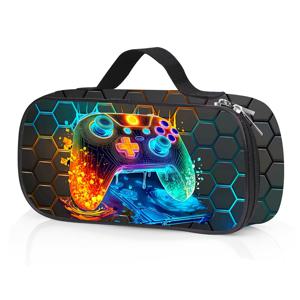 TEMU 새로운 핸들 패턴 대용량 펜 케이스, 지퍼 밀폐 대용량 휴대용 헤드폰, 키 보관함