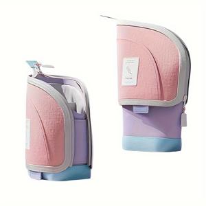 TEMU 신상 스트레치 및 확장형 대용량 필통, 남녀 모두를 위한 스타일리시하고 변신 가능한 스탠딩 펜 홀더, 사무실 및 학습용 필수 액세서리, 옥스포드 천으로 제작된 문구류 보관용