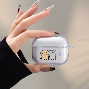 TEMU 투명 이어폰 케이스 커버 - 귀여운 카툰 펫 디자인, 아이폰 에어팟 4/에어팟 3/에어팟 2/에어팟 프로 2/에어팟 프로용 스타일