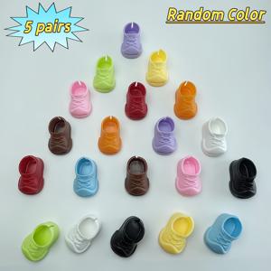 TEMU 5켤레 트렌디한 신발 및 부츠 추가 - LA 스타일 의상에 적합, 사이즈 15-17CM - 부드럽고 내구성이 뛰어난 다양한 색상, 랜덤 매칭된 신발 및 부츠 추가, 배터리 없음