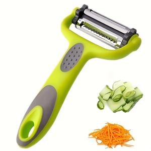 TEMU 다기능 3-in-1 과일, 채소, 감자 껍질 벗기기, 강판, 껍질 벗기기 도구 - 그린