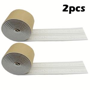 TEMU 2개 세트 엠보싱 셀프 접착 천장 벽 스티커 베이스보드 몰딩 트림 장식용 벽면 라인 폼 벽지, 쉽게 붙이고 떼는 방수 벽지